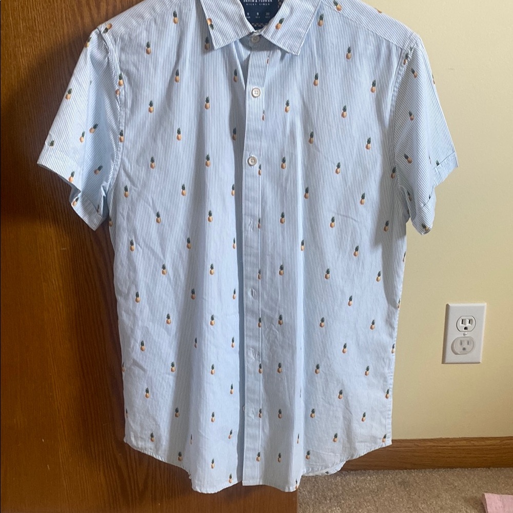 Denim & Flower Blue Casual Button Down Shirt